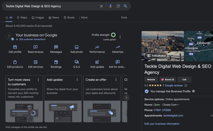 Google Business Profile Edinburgh